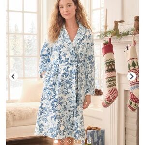 Garnet Hill Organic Cotton Heritage Flannel Robe NWT Original Packaging